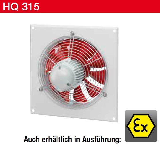 Helios HQW 315/4 tip. fali axiálventilátor négyszögletes kerettel, ráccsal,1~